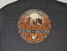 Sedona Arizona Souvenir Dark Grey Cotton Blend T-shirt Size XL Blue 84
