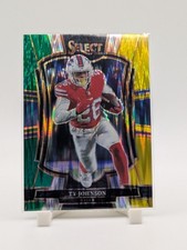 Ty Johnson - 2025 Panini Select - Premier Level #186 Green & Yellow Shock Prizm