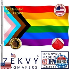 ZEKVY Pride Flag 4x6 Outdoor Made in USA - Double Sided Heavy Duty Nylon Vivi