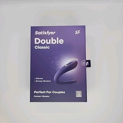 NIB Satisfyer Double Classic Partner Vibrator Couple Sex Toy Purple - New in Box