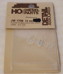 Detail Associates JW1708 HO Clear Classification Light Lens 4 1/2" Diameter