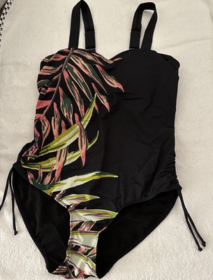 Damen Einteiler Badeanzug Schwimmanzug, Gr. 40 C, Feel Good, Schwarz Print, Neu