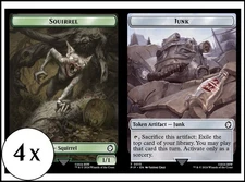 MTG - 4 x Junk / Squirrel (1/1) Token - Playset 4x x4 - Fallout - PIP