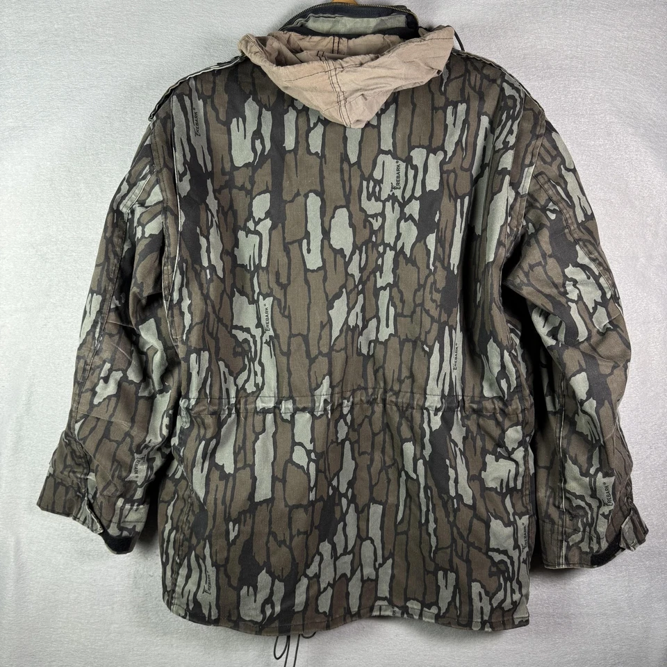 Vintage Winchester Jacket Mens Large Trebark Camo Hooded Parka Lined Hunting 90s - Image 3 of 4