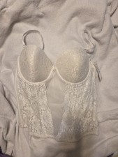 NWT Vintage Fashion Forms White Lace Bridal Bustier 36C Removable Straps