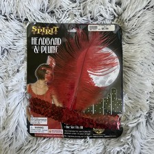 Women  s Spirit Halloween Red Headband and Plume Hair Accessory
