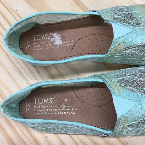 Toms Shoes Womens 6 Sneakers Green Lace Round Toe Slip On Comfort Casual Flats - Picture 8 of 16