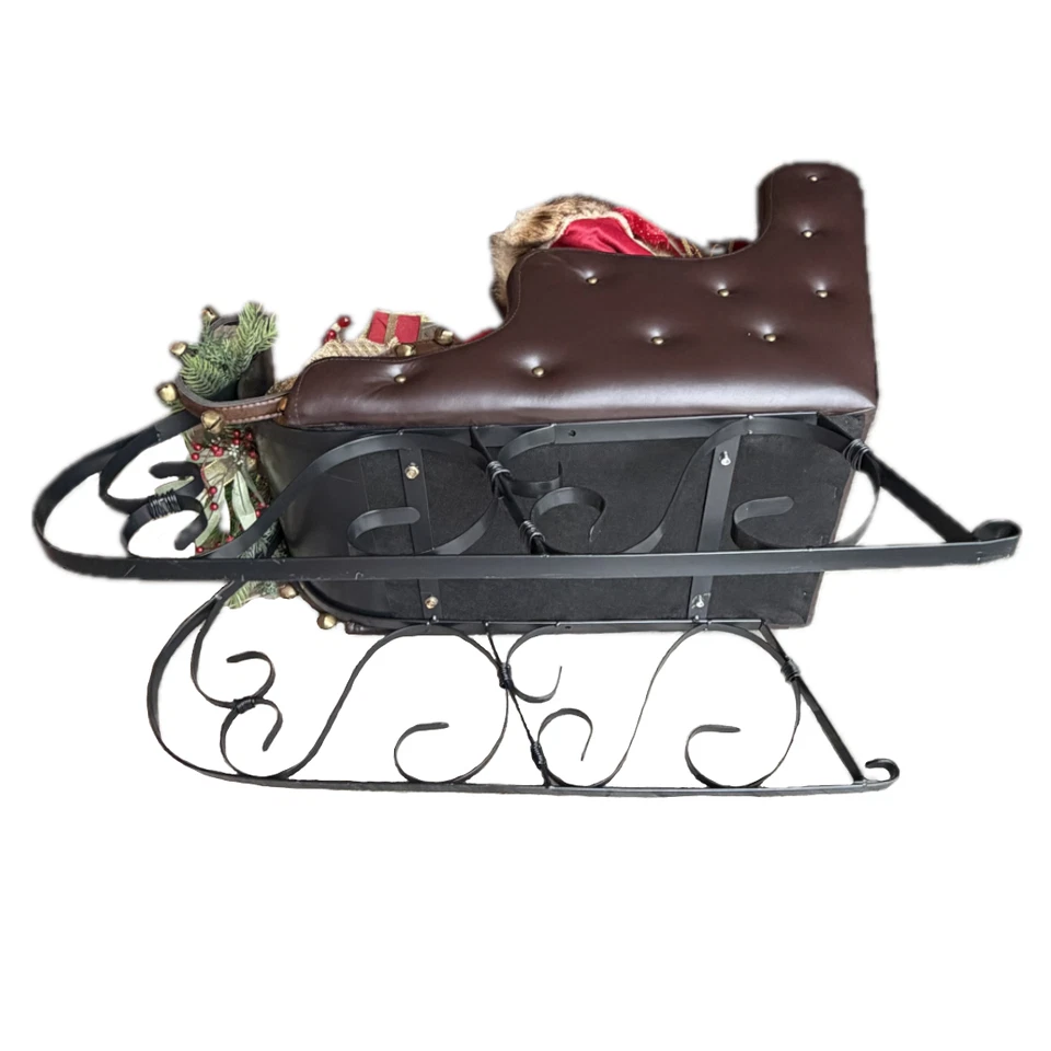 Gifs de estatuillas de pie de Papá Noel en un trineo decoración navideña interior 29" Foto 3 de 4