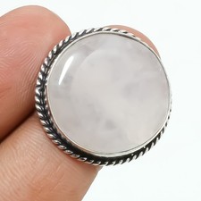 Rose Quartz Gemstone Ring Handmade Unique Design Women's Jewelry 7.25" MXR 4524
