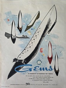 1959 Women's Gems Shoes Treasure of Fashion for Teens Vintage Fashion ad 
