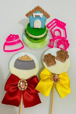 Ausstecher Hundehütte Napf Pfotenprägung Stempel Ausstecher Fondant Kekstorte Geburtstag 