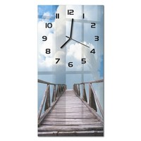 Glas-Wanduhr LäNglich Wanduhr Aus Glas Weg Zum Himmel Schwarze Zeiger 30X60 Cm