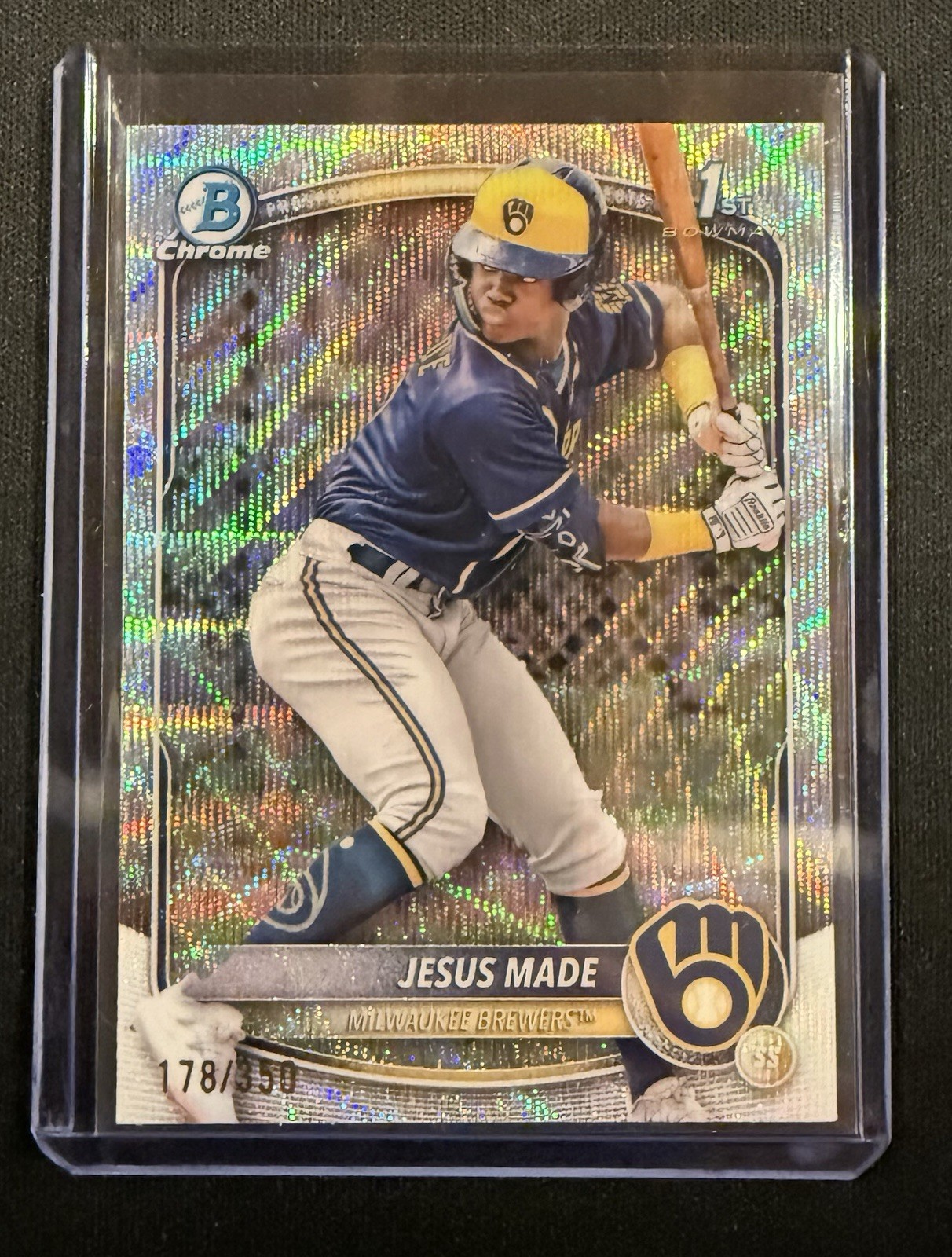 2025 Bowman Chrome 1st Jesus Made #BCP-50 Wave Refractor /350 Brewers 🔥