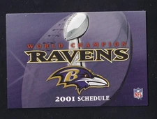 2001 Baltimore Ravens Pocket Schedule PSINet