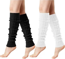 Pleneal 2 Pairs Women’s Leg Warmers Cable Knit 80s Fashion Yoga Party