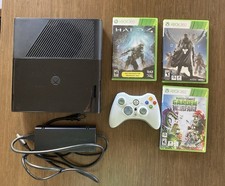 Microsoft Xbox 360 Black Console Tested, With Power Adapter, Controller, 3 Games
