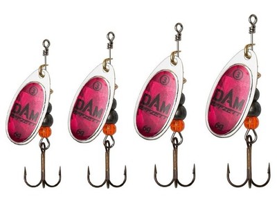 DAM Effzett Fluo Spinner Gr. 1 - 6 Sinking Magenta Prisma Kunstköder