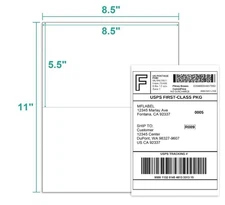 MFLABEL Inkjet Printers Half Sheet Self Adhesive Shipping Labels 250 Sheets