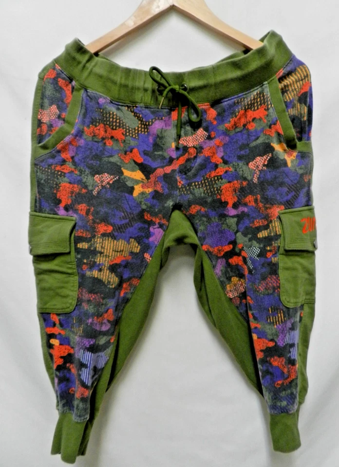 Pantalones de punto recortados Zumba Camuflados Bolsillos Camuflados Oliva Atletismo Talla Mediana Md M Foto 2 de 4
