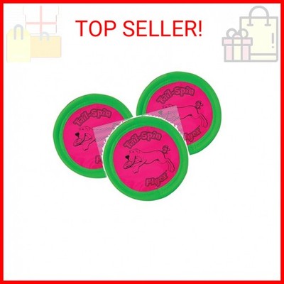 Booda 3 Pack of Tail-Spin Flyer Dog Toys, 7-Inch