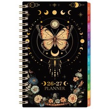 Pocket Calendar 2026-2027 - Planner, Jul.2026 - Jun.2027 A5, pink-black