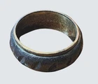 Vintage 10k Gold filled and Sterling Band Ring w Incised Pattern sz 6.5