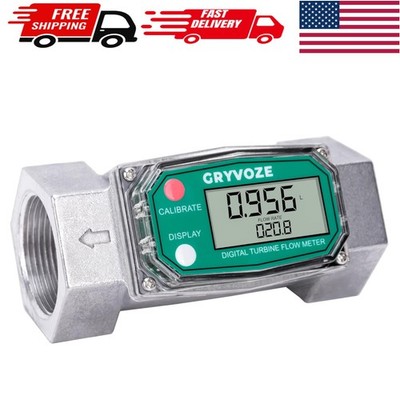 High Precision 1.5 Inch NPT Digital Flow Meter with Multi-Unit LCD Options