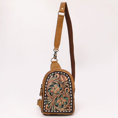 AD American Darling Hand Curved & Hair On Genuine Leather Sling Bag | Curved - Picture 2 of 6