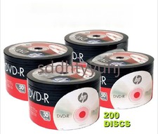 200 HP Blank 16X DVD-R DVDR Logo Branded 4.7GB Media Disc 4x50pk