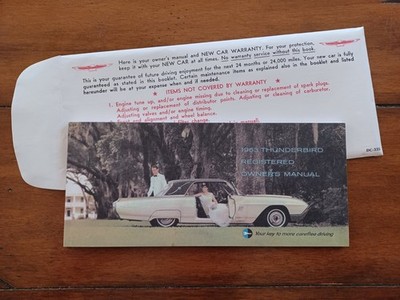 NEW Original 1963 Ford Thunderbird T-bird Registered Owners User Manual w DC-335