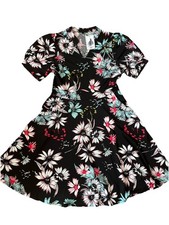 Fit And Flare Short Sleeve Floral Dress Sz L