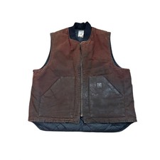 Vintage Carhartt V02 CLY Duck Canvas Vest Mens XL Clay Brown Quilted Made in USA