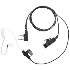 Lightweight Transparent Tube Earpiece for Retevis & Kenwood Radios with PTT Mic