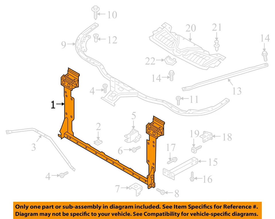 2020-2024 AUDI S8 AWD 4.0L FRONT UPPER RADIATOR SUPPORT TIE BAR RAIL FRAME OEM - Image 3 of 4