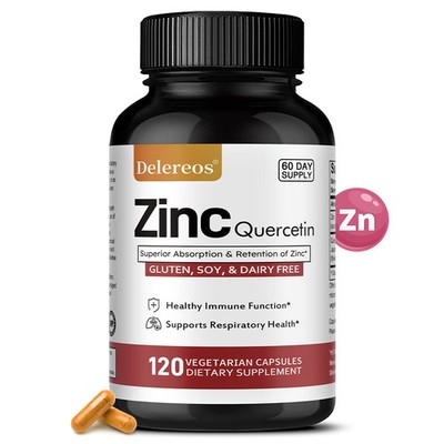 Zinc & Quercetin Supplement for Immune Support,Antioxidant 30/60/120 Capsules