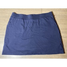 Croft  Barrow Womens Skort Skirt Size Large Navy Blue Cotton Stretch