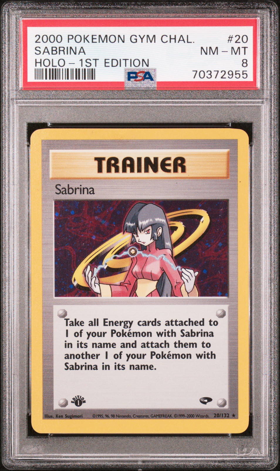 2000 POKEMON GYM CHALLENGE HOLO-1ST EDITION #20 SABRINA PSA 8 - Main Image