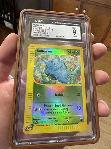 Pokemon Bulbasaur 94/165 Expedition Base Set Reverse Holo ERROR Insufficient Ink