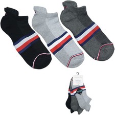 Image of TOMMY HILFIGER Mens Soft Cotton Ankle Socks 3Pack Low Cut Trainer Socks 6-10.5