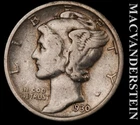 1930-S Silver Mercury Dime - Scarce  Better Date  No Reserve  #L4706