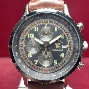 TIME FORCE Cockpit Chronograph Montre Quartz (batterie remplacée) avec affichage de la date