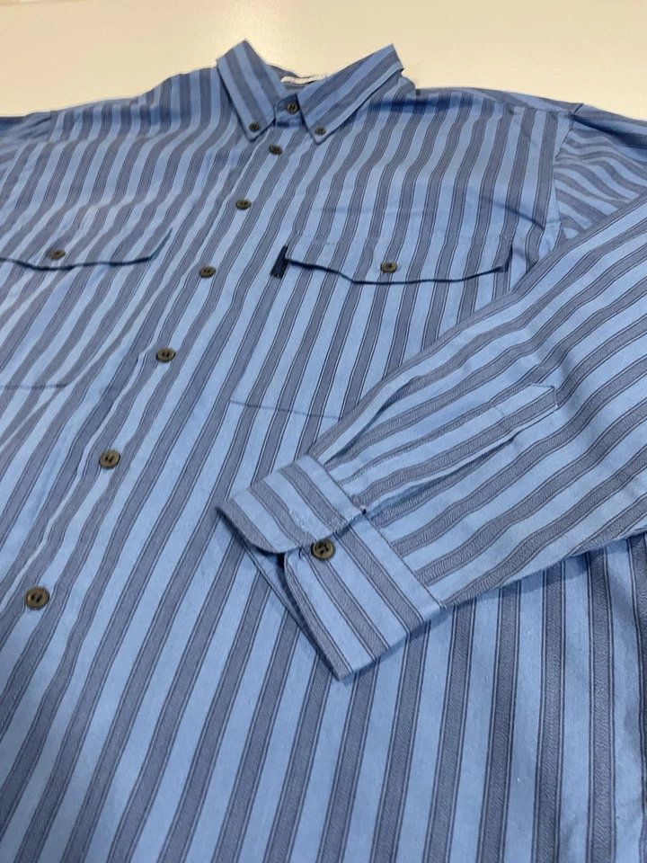 Vintage Levi's Silver Label Button Up Shirt Sz L Striped Blue Dad Classic 80s - Image 2 of 4