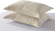 2-Piece Embroidered Pillow Shams, Decorative Microfiber Pillow Covers Set, Stand