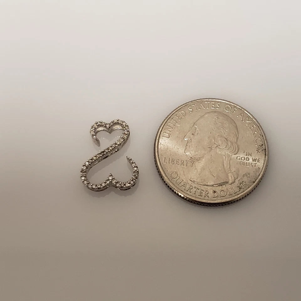Pingente de coração aberto Jane Seymour ouro branco 14k diamante 1/10 cttw - Imagem 3 de 4