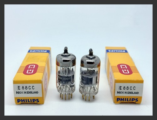2 tubes à vide préampli triode fabriqués par Mullard Mitcham Philips E88CC 6922 CCa NOS - Photo 6/7