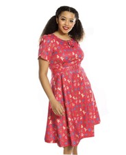 Lindy Bop 'Clarissa' Adorable Teddy Bear Print Vintage Tea Dress sz 6 US Small