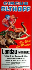 Plakat Circus Althoff Landau Meßplatz 1980/90er Jahre TOP!