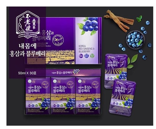 Korean Red Ginseng & Blueberry Panax Ginseng Saponin 50ml × 30 Pouches - Picture 8 of 12