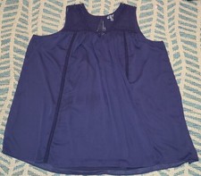 Women's blue sleeveless lined cover-up dress, size 3X empire waist, 14th & Union
