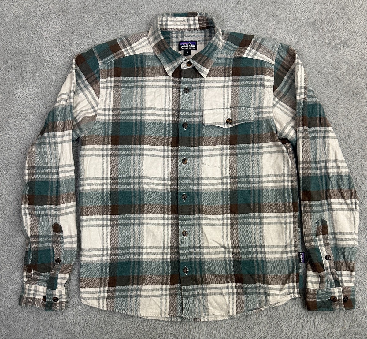 【男】patagonia Fjord Flannel Shirt Patagonia Fjord Flannel Shirt Mens S Blue White Lightweight